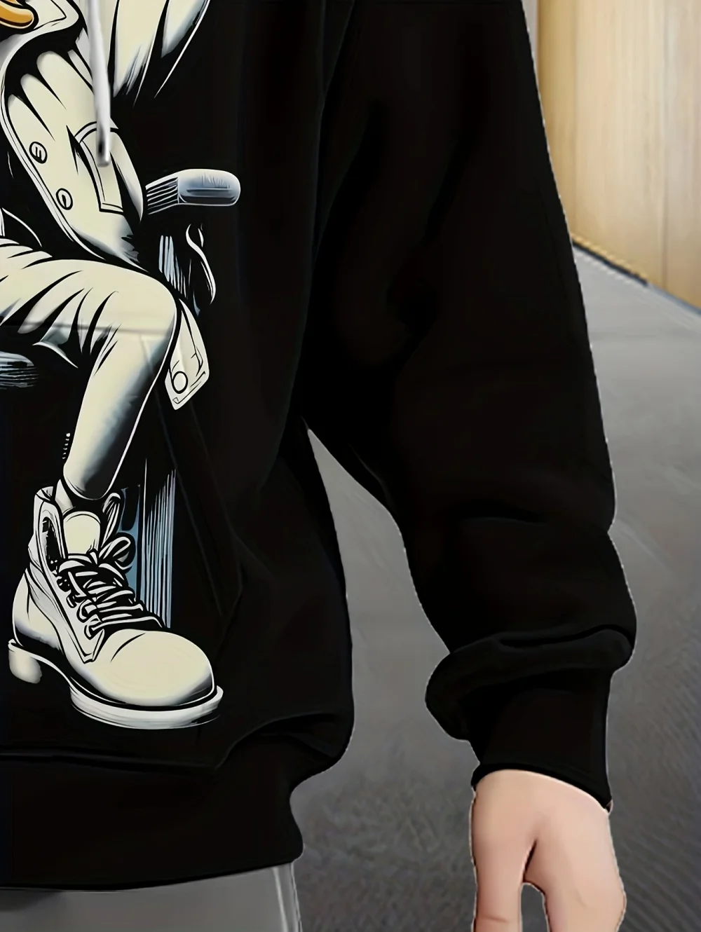 Sweat à capuche à manches longues pour hommes, imprimé canard artistique, fermeture éclair, poches à cordon de serrage, personnalité drôle, vêtements surdimensionnés