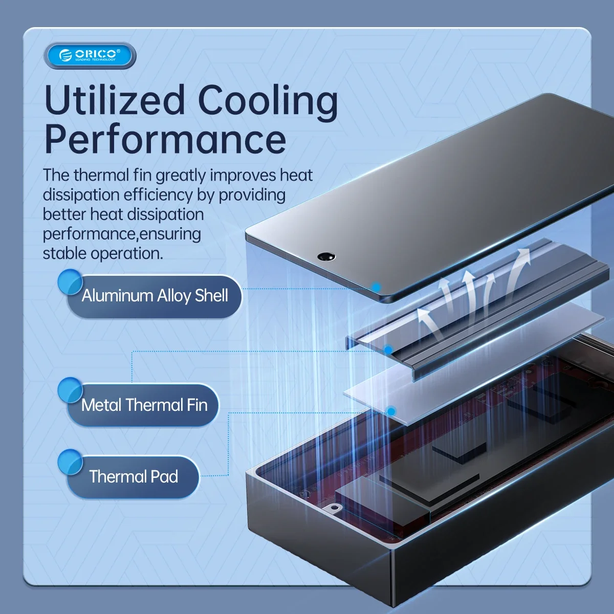 Orico 40Gbps USB4 M.2 NVMe SSD carcasa para Thunderbolt 4/3 M.2 NVME PCIE chaleco de refrigeración incorporado caja de aluminio B + M-Key SSD