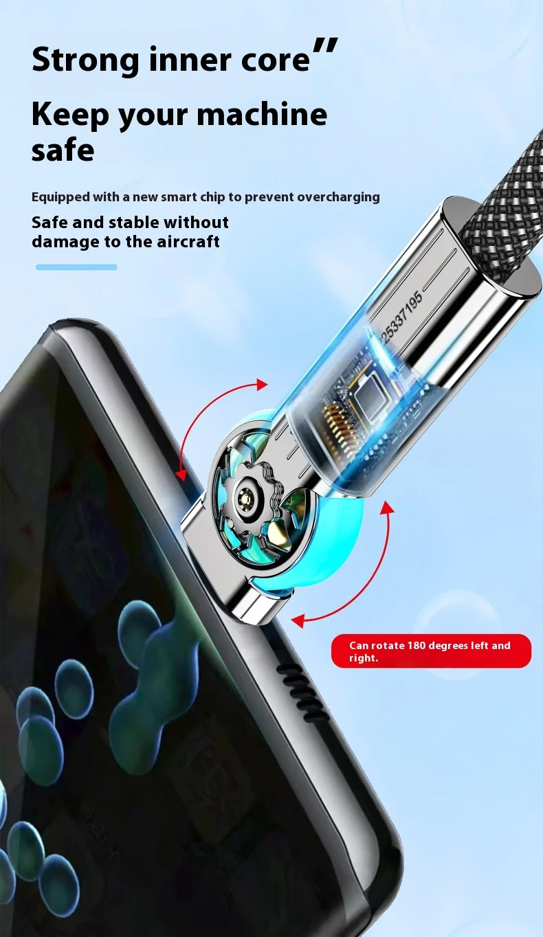 USB إلى نوع C كابل شحن سريع ، دوران درجة ، سلك سلك بيانات صغير ، شاومي ، سامسونج ، هاواوي ، ماك بوك ، آيباد
