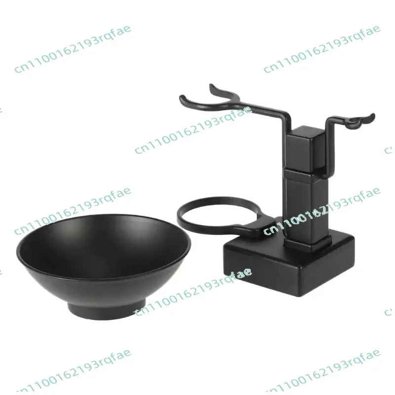 

Metal Shaving Brush Set - Shaving Frame Frame+Soap Cup Bowl Black Small New Bathroom Barber Men's