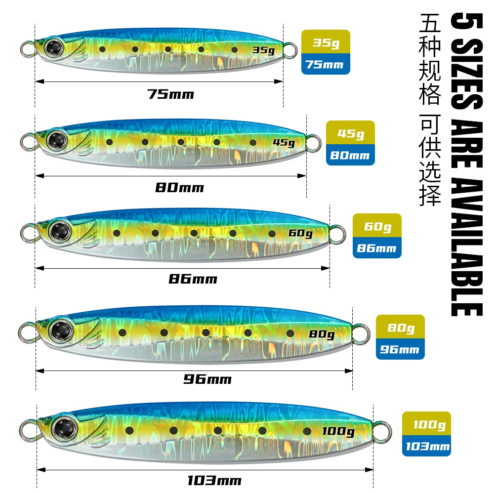JIGGINGPRO Coltsniper Metal Jig 35g 45g 60g 80g 100g Long Casting Slow Jigging Lure Saltwater Fishing Lures view 2