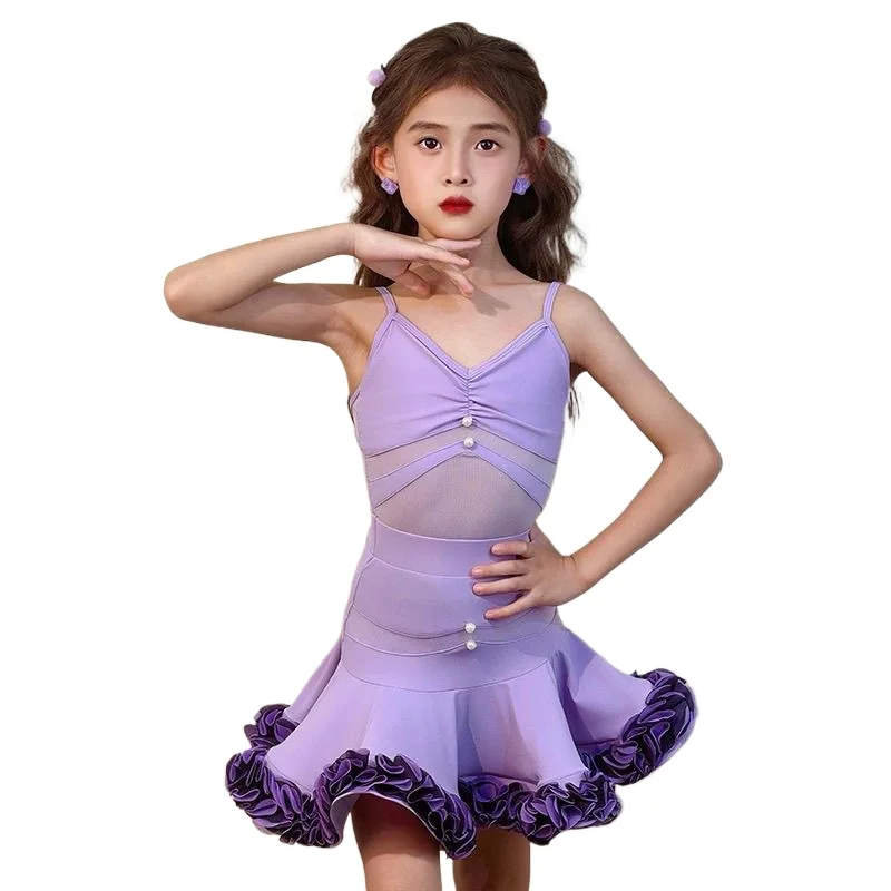 

Latin Dance Suit Girls 2025 Summer New High-end Children's Practice Suit Children's Performance Suit Dance Costume Latin Dress
