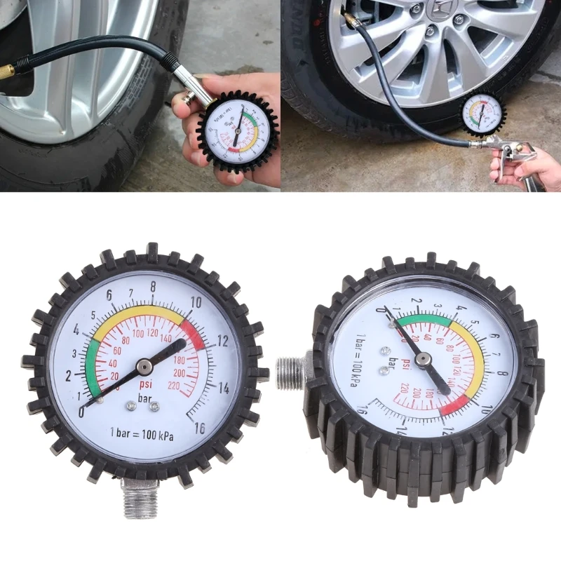 Heavy Duty Tyre Pressure Gauge with Brass Connector Easy Read LCD Display for Car Truck Motorcycle Resolution 0.1psi