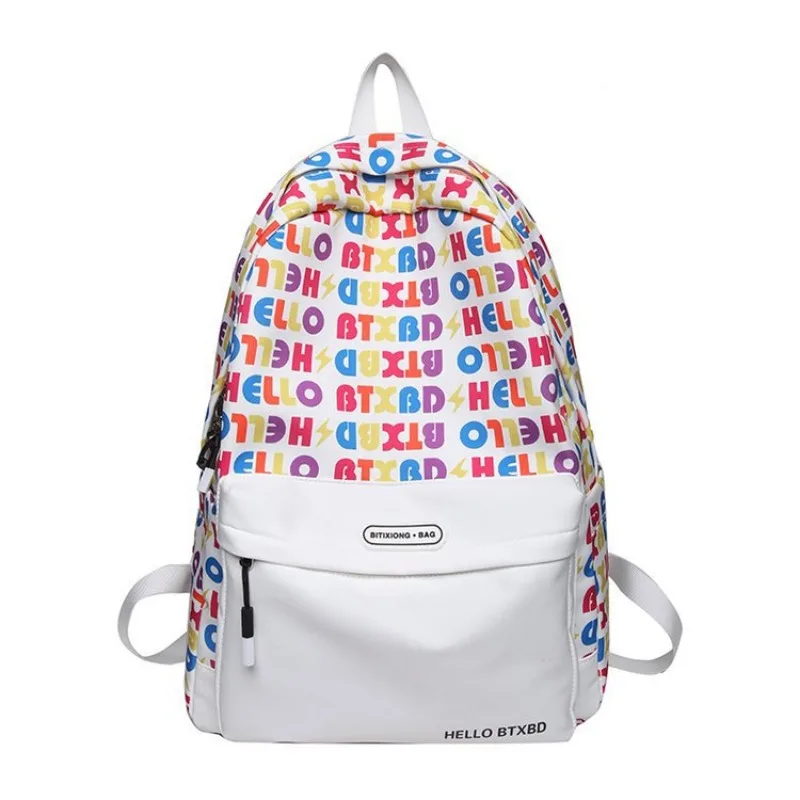 Zaino lettera stampata Sweet Girl Student Personality borsa con cerniera di grande capacità Shopping per il tempo libero zainetto da viaggio per le vacanze