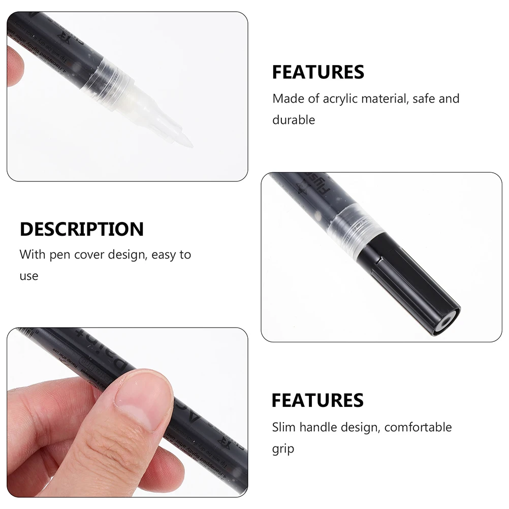 

5pcs Acrylic Markers Fine Tip Black Paint Pens 0 7mm Professional Drawing Writing Sketching Supplies Craft Tools