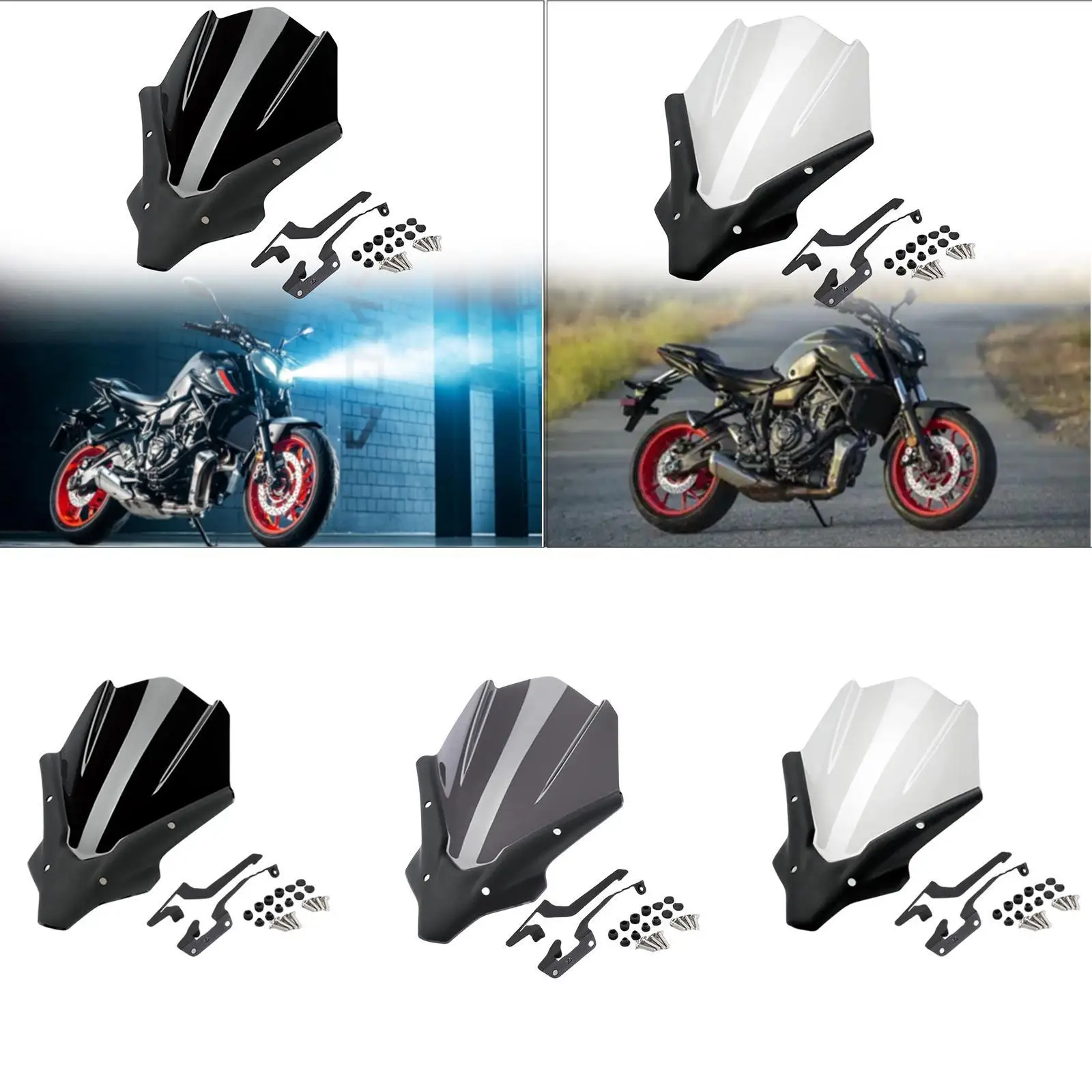 

Motorcycle Windshield Sturdy Front Flyscreen for Yamaha MT-07 2021-2022