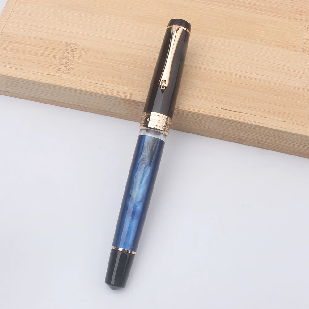 Admok 757 P20 Acrylic Piston Filling Fountain Pen with Schmidt Bock EF/F/M Nib Beautiful Patterns Smooth Writing Gift Pen