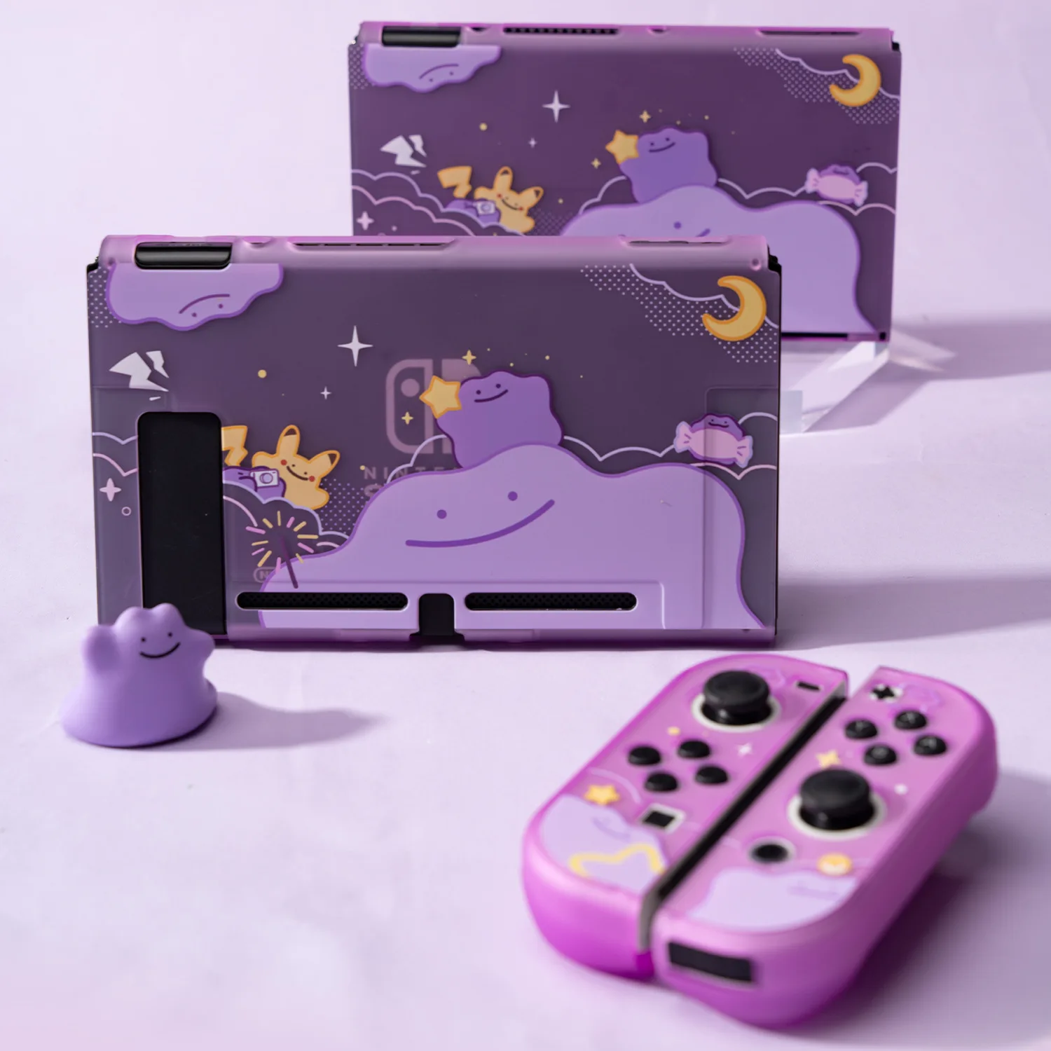 Nintendo anahtarı/anahtarı OLED koruyucu kılıf Ditto serisi tozluk/baz kabuk/Joystick kapak/Mouse Pad aksesuarları Set