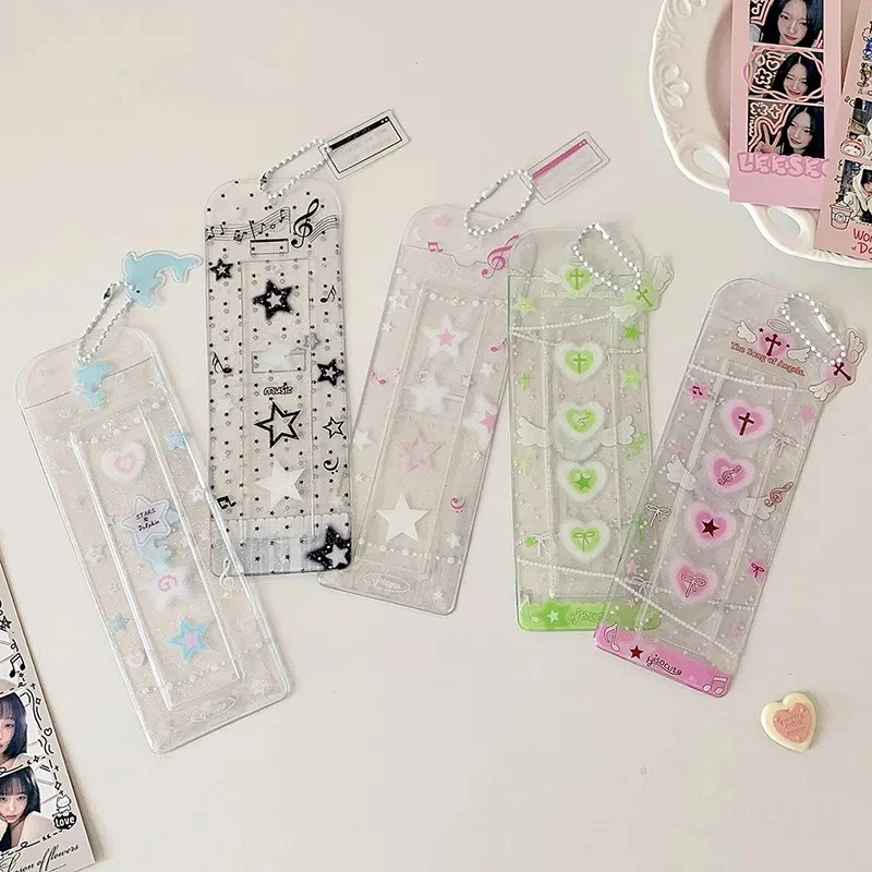 PVC Glitter Jelly Photo Booth Frames for 2 Inch Photo Strips KPOP Star Card Holder Wedding Album