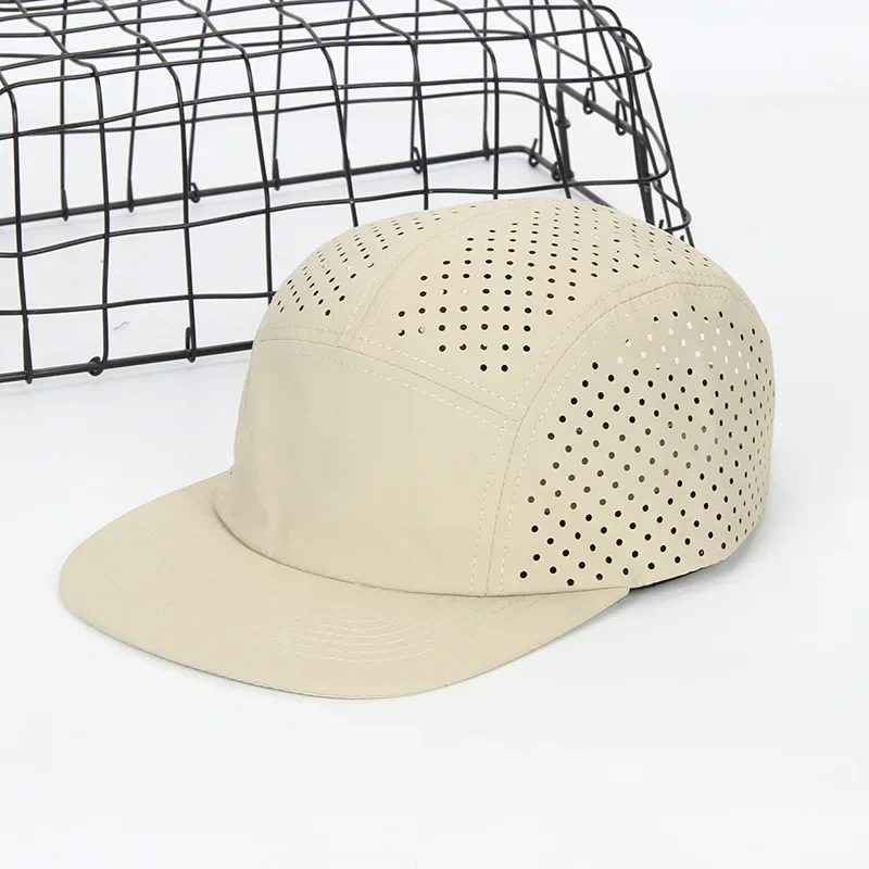 Szybkoschnące nylonowe dziury 5-panelowe czapki z daszkiem dla mężczyzn i kobiet Gorras Para Hombres Hiphop Skateboard Snapback Czapki dla mężczyzn