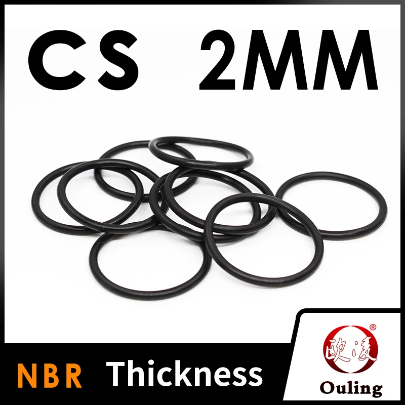 Dicke CS2mm Schwarze NBR Nitril-Gummi O-Ringe Dichtungen Unterlegscheiben Temperaturbeständig Verschleißfest O-Ring