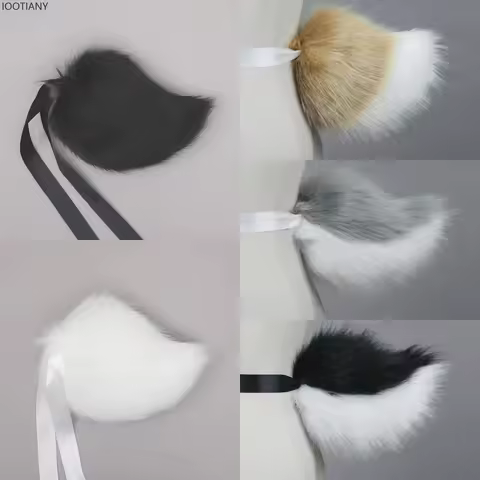 IOOTIANY Anime Cute Furry Rabbit Tail Lolita Jk Girl Comic Exhibition Beast Tail Party Dress Up Cosplay Tail Accessories Props