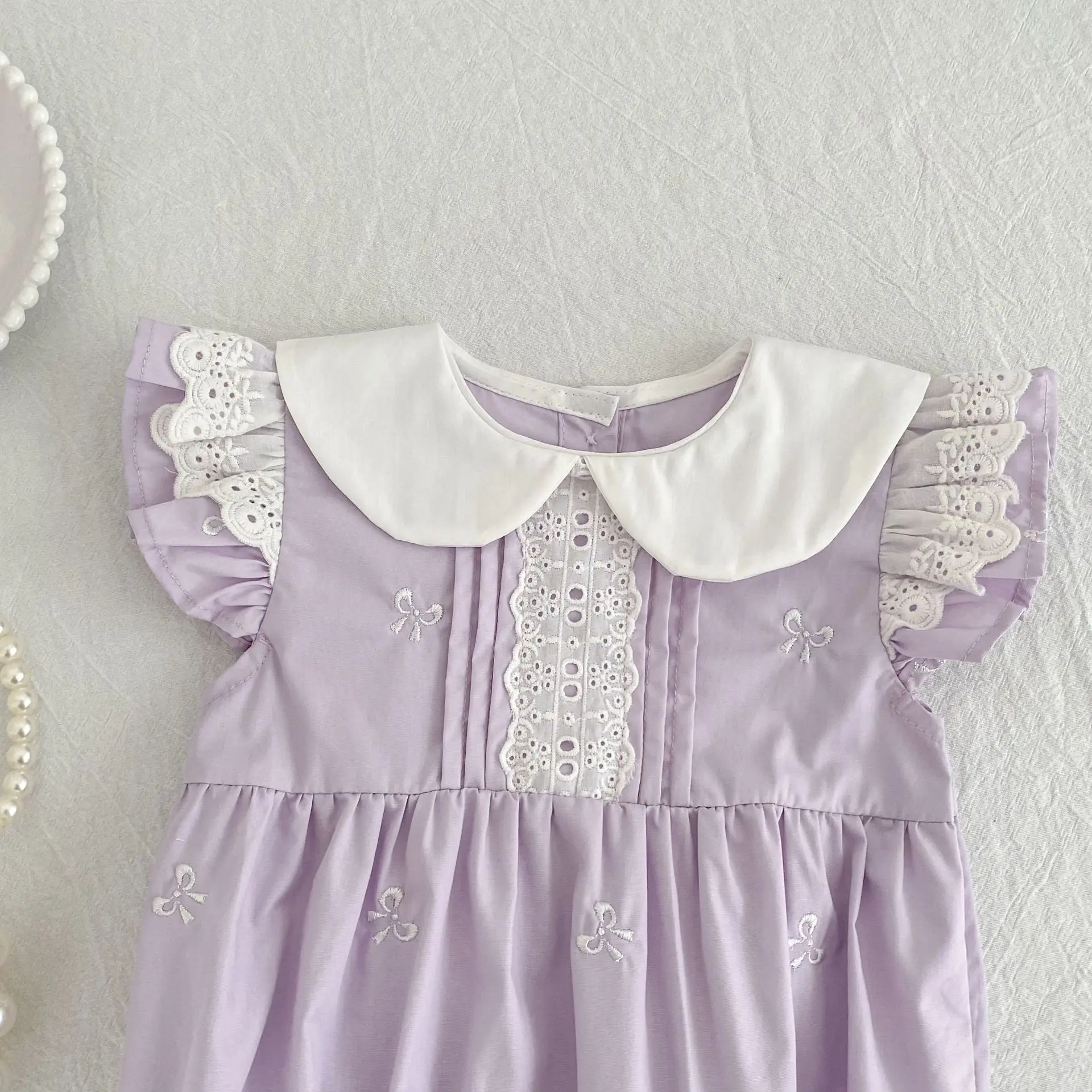 2026 Neuer Sommer Neugeborenen 0-24M Säugling Baby Mädchen Strampler Baby Mädchen Kleidung Flatterärmel Baumwolle Bedruckte Baby Mädchen Strampler – Detail 28