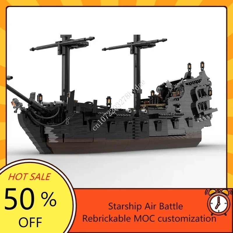 Navio pirata para crianças, série de modelos à vela, tijolos tecnológicos, brinquedos de montagem criativos DIY presentes de férias, 2478MOC