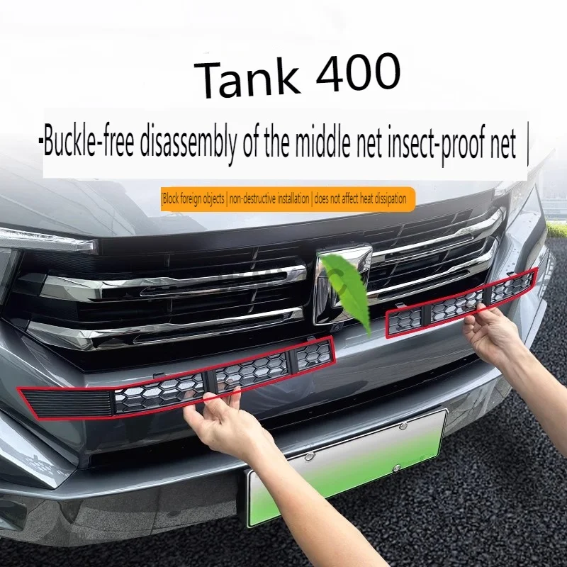 Araba Styling Yeni Enerji Ön Yarış Izgarası Böcek Ekran Net Koruyucu Dekorasyon Büyük Duvar Tankı 400 Hi4-T 2024 2025