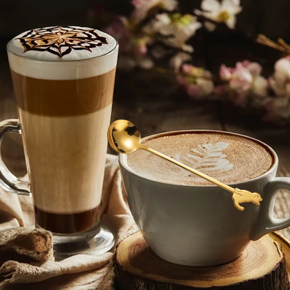 

Cat Spoon Stainless Steel Coffee Tea Spoon Cute Kitten Stirring Spoon for Coffee/Tea/Dessert/Drink/Mixing/Milkshake