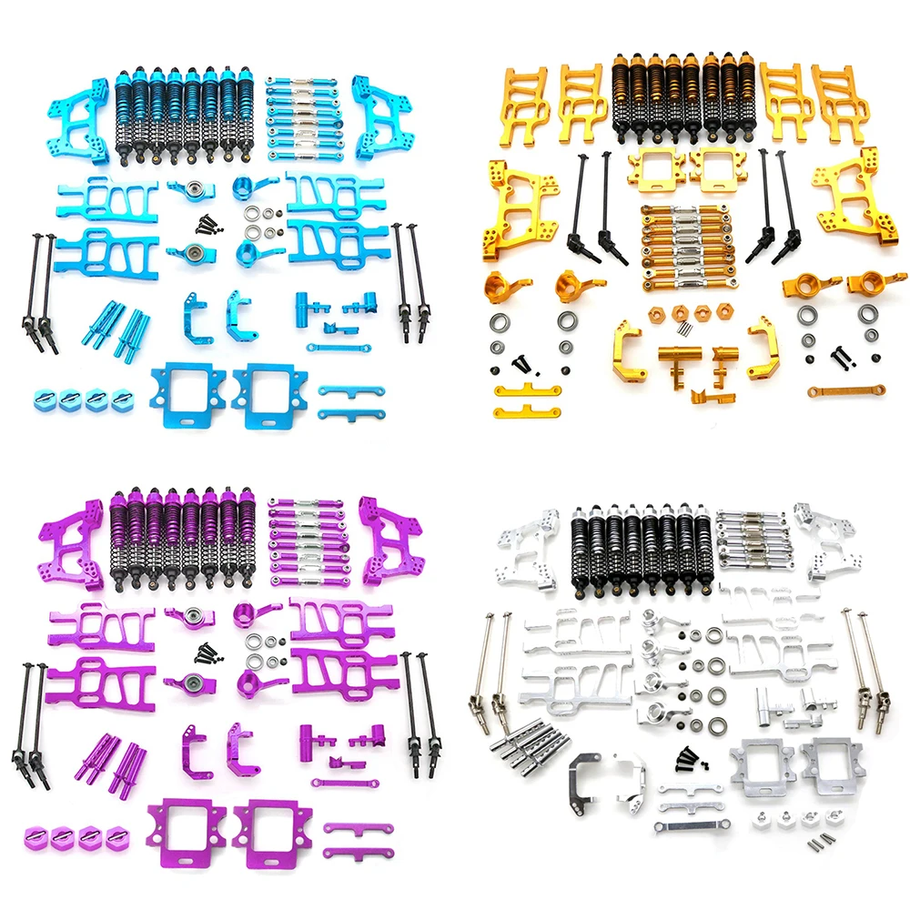 Metal Aluminum Blue Full Set Upgrade Parts Shock Absorber CVD Chassis Gear for HSP 1/10 Scale RC Car Monster Truck 94108 94111