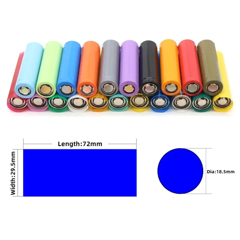 100/300Pcs 18650 PVC Heat Shrink Wrap Lipo Battery Wrap Pre-cut Insulated Width 29.5mm X 72mm Film Protect Case Pack Sleeving