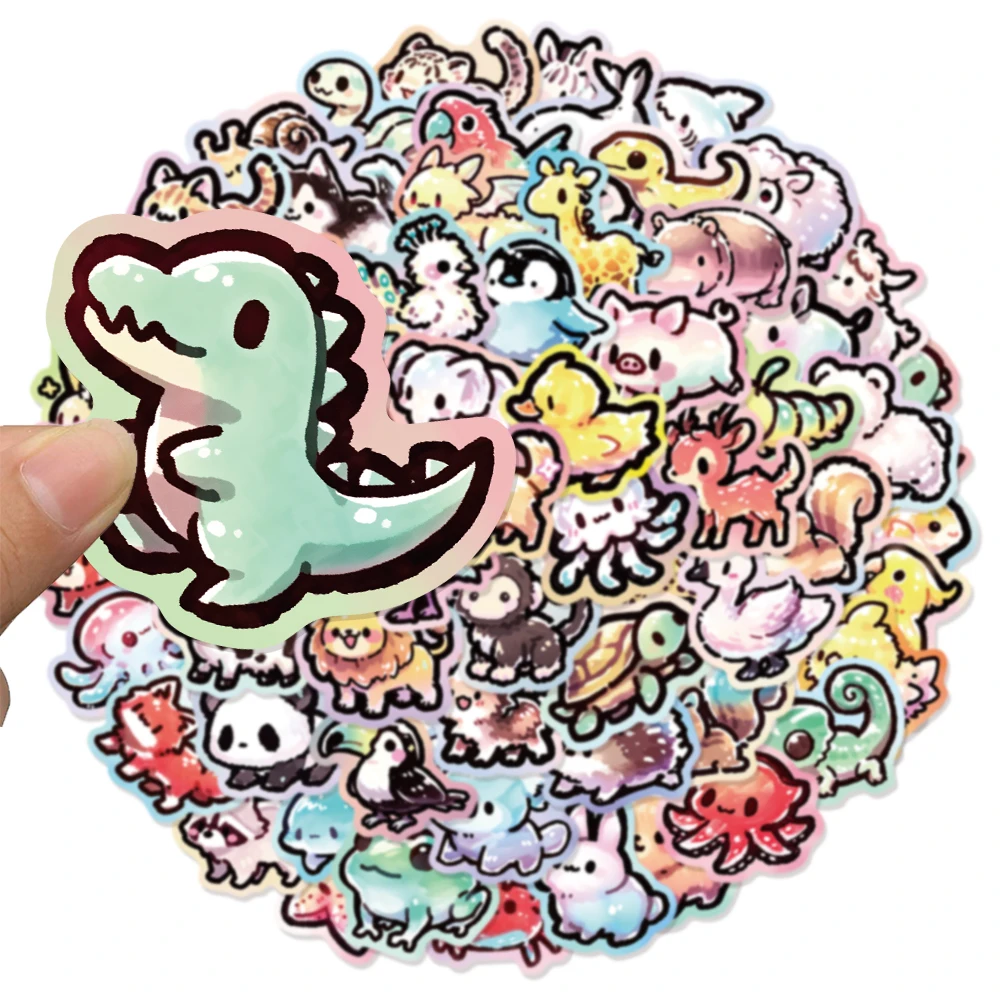 สติกเกอร์ลายกราฟฟิตี้รูปสัตว์น่ารัก 65 ชิ้น สำหรับตกแต่งเคสมือถือ แล็ปท็อป แท็บเล็ต ของเล่น กันน้ำ