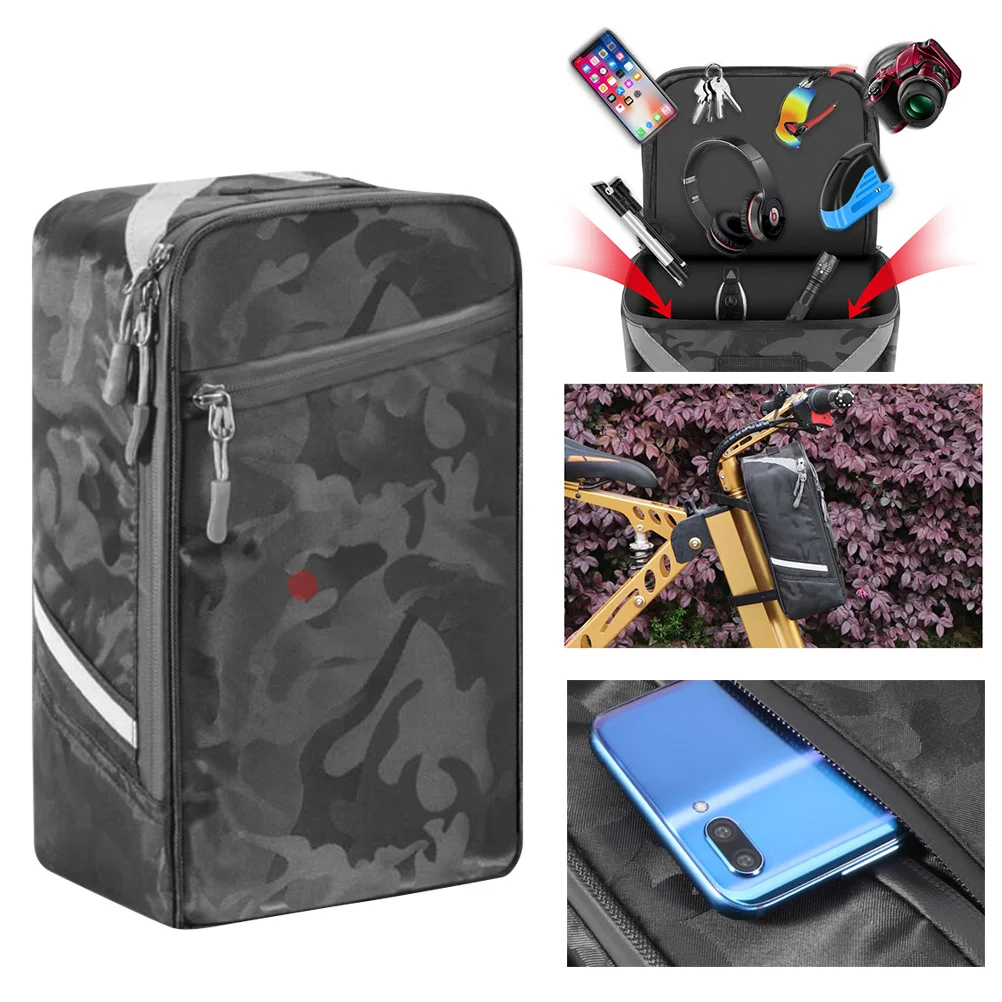 6L Bike Backseat Bag Durable Large Capacity Multifunction Handlebar Mounted Storage Multifunction Bike Container