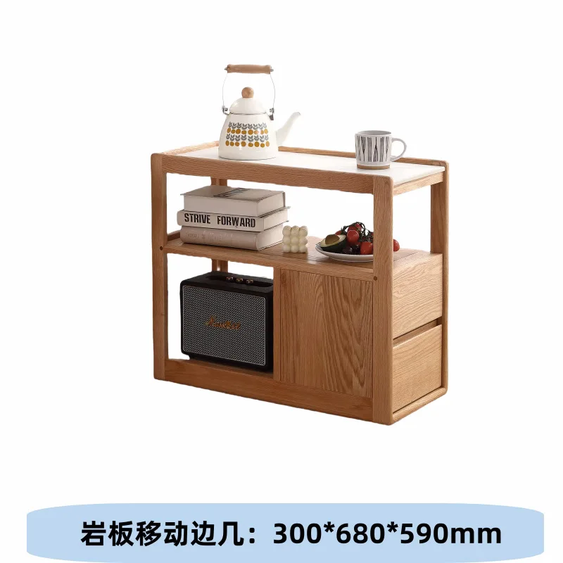 أريكة خشبية صلبة قابلة للتخصيص، خزانة جانبية، طاولة جانبية لغرفة المعيشة، قابلة للنقل