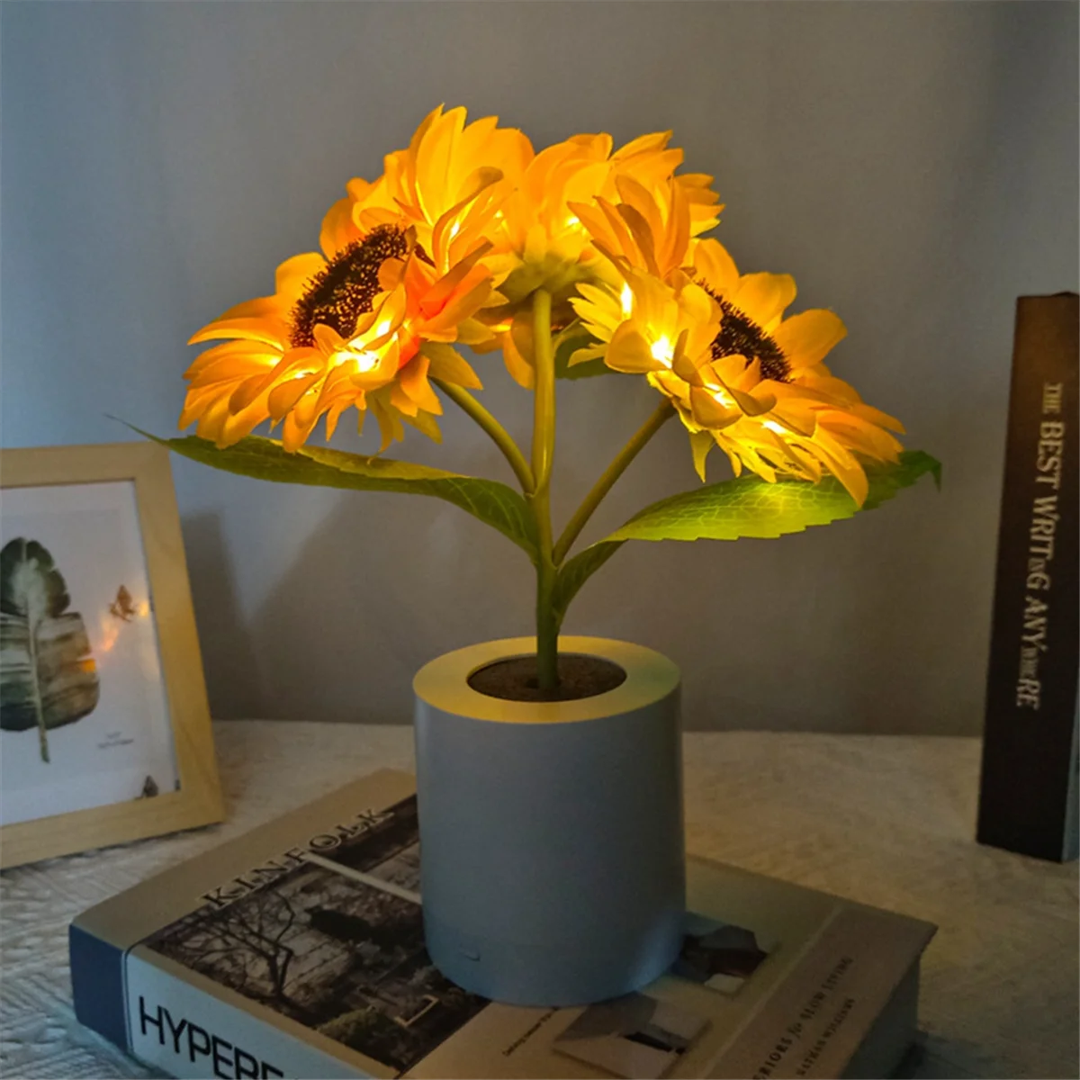 A95G Sunflower LED Lamp Artificial Sunflower Night Light USB Rechargeable Flower Lamp for Mother'S Day Gift for Bedroom