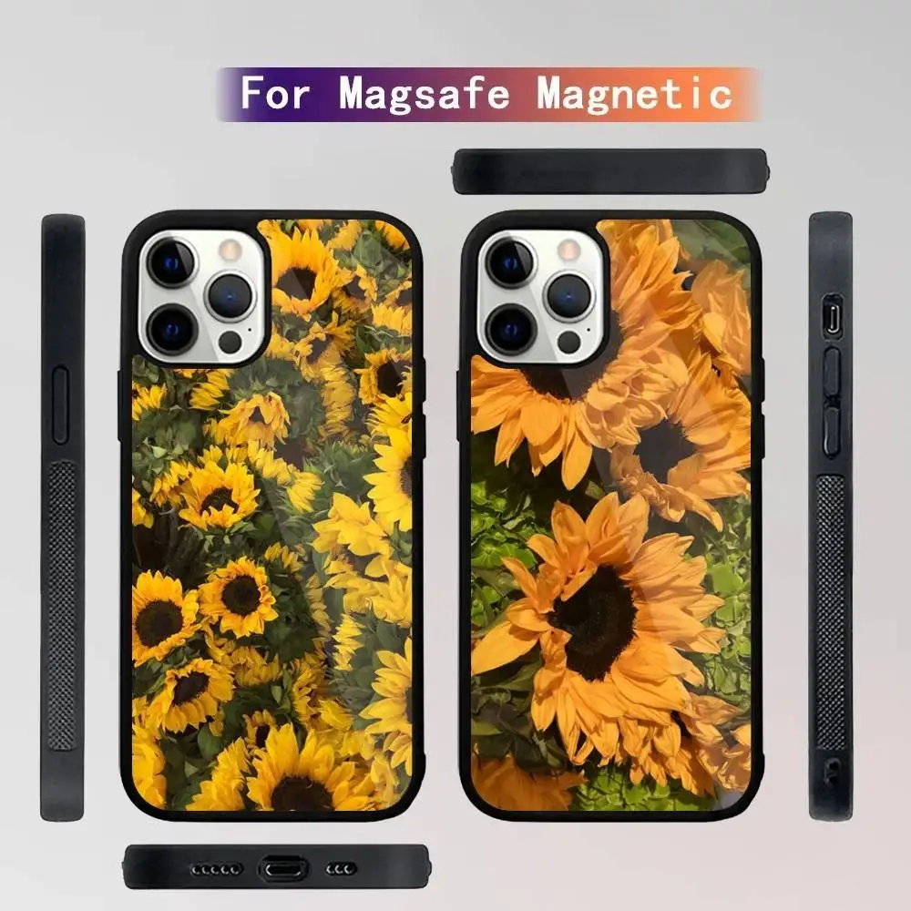 

Yellow Sunflower Phone Case For iPhone 16,15,14,13,12,11,Plus,Pro,Max Mini Magsafe Magnetic Wireless Charging