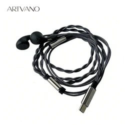 ARTVANO FFS7 Wired Flat Head Earbuds Large Dynamic Driver HiFi Audiophile-Grade Earphones