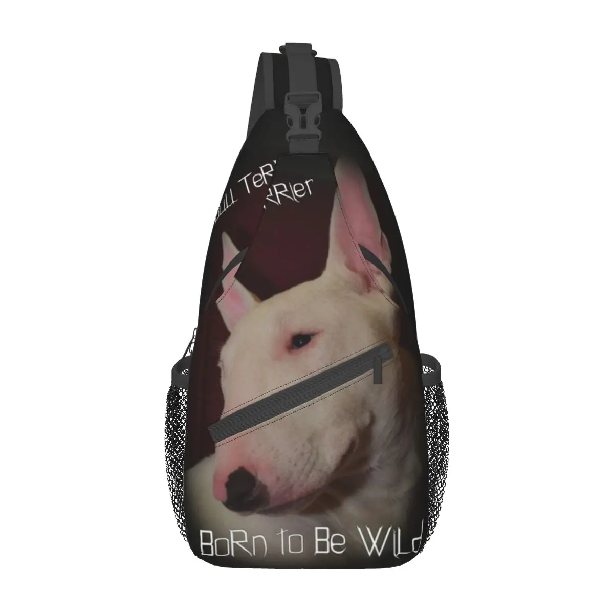 

Bull Terrier Born To Be Wild Chest Bags Male Animal Hiking Shoulder Bag Kawaii Crossbody Bag University Running Sling Bags