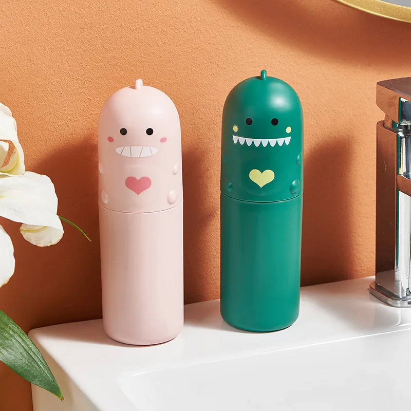 Cute Portable Toothbrush Holder Box Travel Toothbrush Cup Mouthwash Cup Toothpaste Storage Container Bathroom Outdoor Supplies