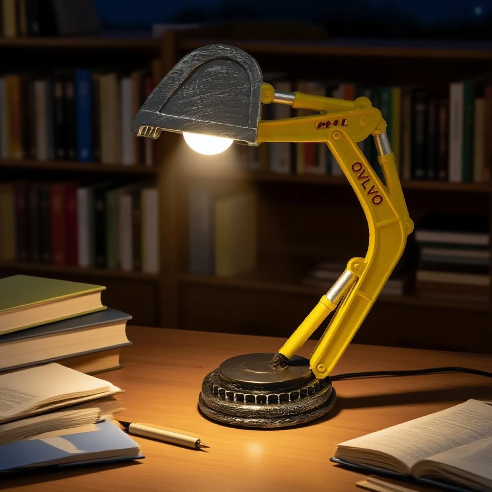 Simulated Digger Desk Lamp, Unique Excavator Night Light, Suitable for Bedrooms Living Rooms, Resin Decorative Night Lamp, (USB)
