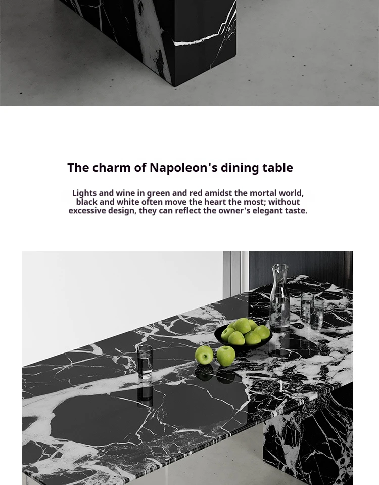 Nordic Minimalist Sintered Stone Dining Table, Anti-scratch Tabletop Home Dining Furniture for Apartment