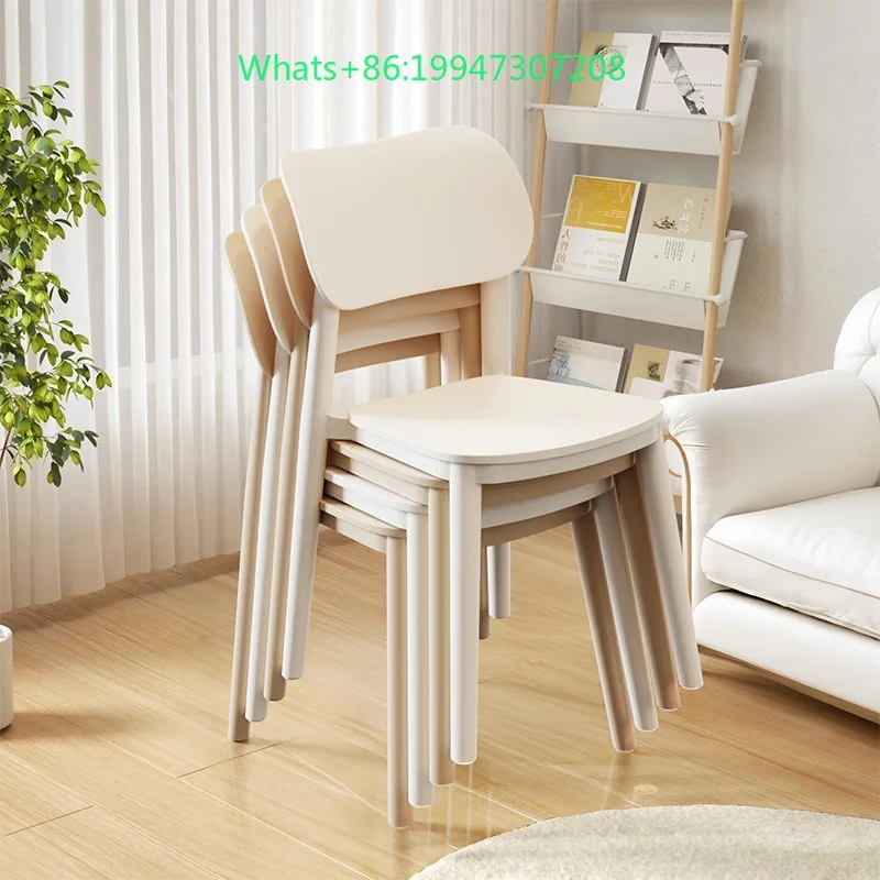 

Modern Minimalist Plastic Dining Chair Lightweight PP Material with 150kg Load Capacity & Non-Slip Feet, OEKO-TEX Certified
