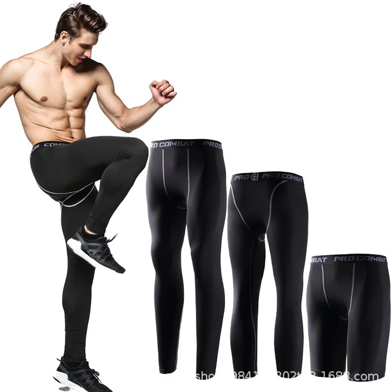 2026 New Style Men's Compression Leggings High Elastic Quick Dry Breathable Sports Base Layer for Gym Running Basketball Workout