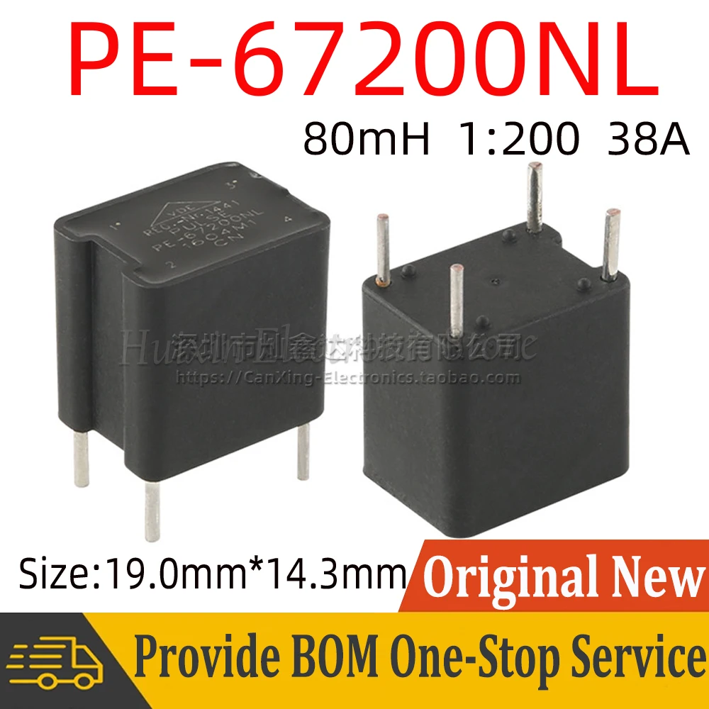 

PE-67200NL DIP 4 Current Sense Transformer Precision 38A High Current Sensor Transformer Turns Ratio 1:200 80mH PE67200NL
