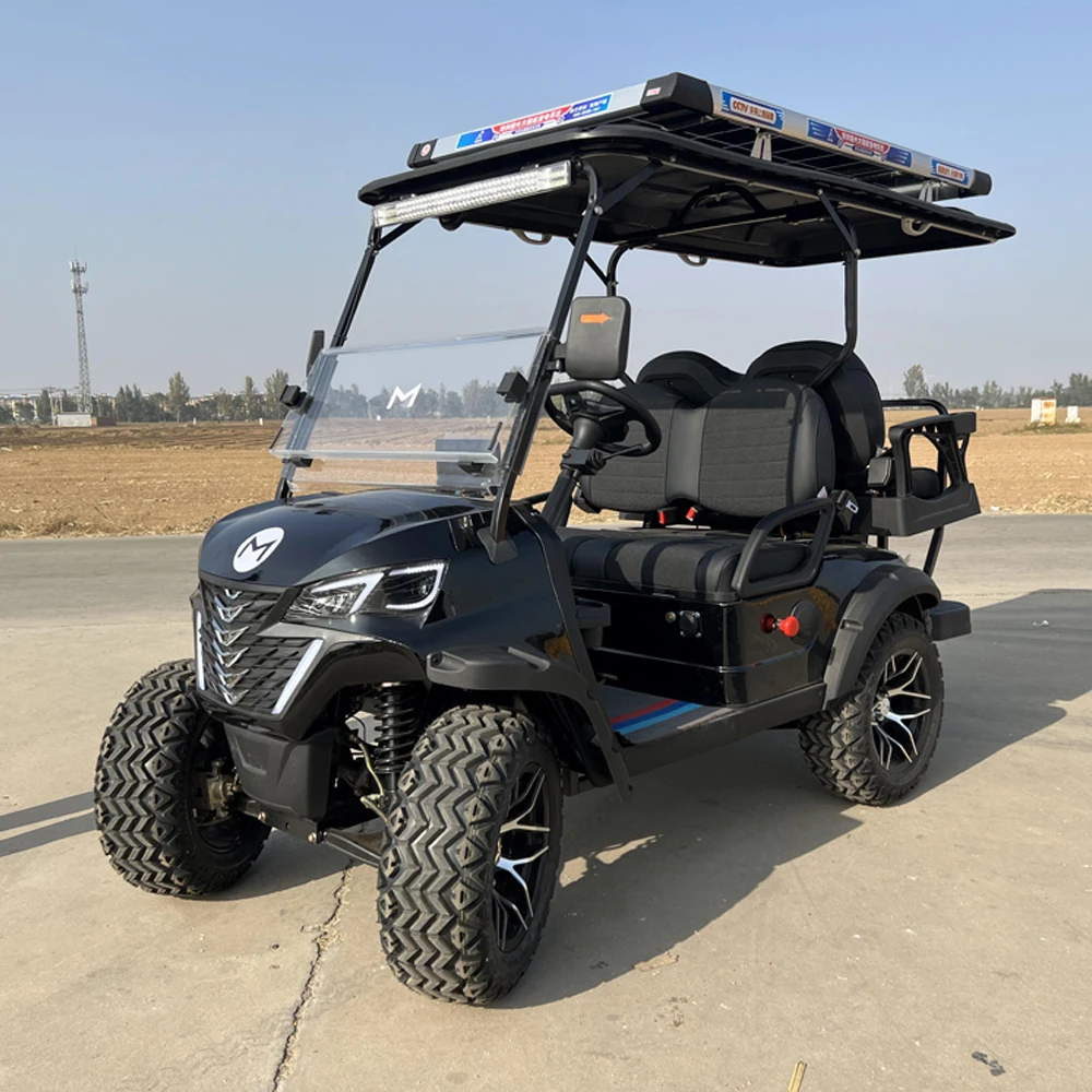 Affordable Chinese Golf Electric Carts for 4-Seater Sale Lithium 72V Custom Features Buggy with Solar Panel Golf Cart