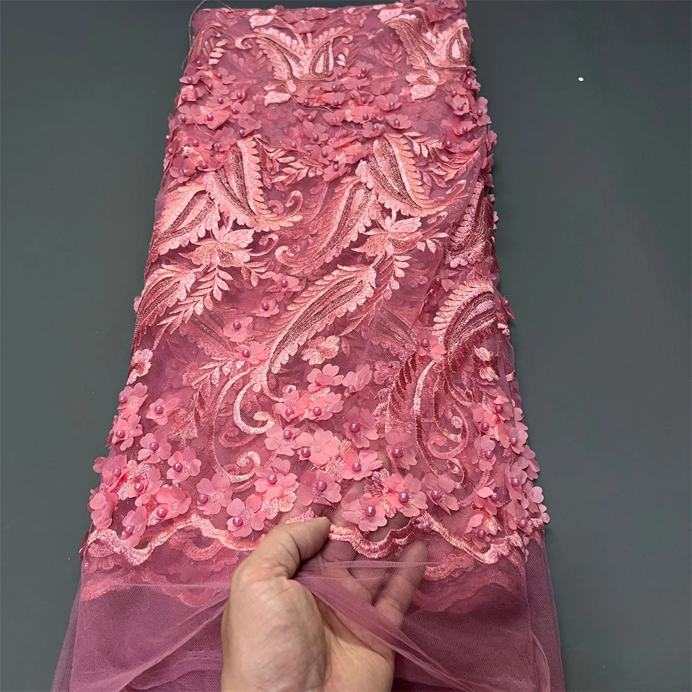 أحدث أقمشة الدانتيل الأفريقي 2025 جودة عالية، أقمشة بالمتر، ترتر، تول، فساتين زفاف، تطريز، شبكي، قماش، 5 ياردات