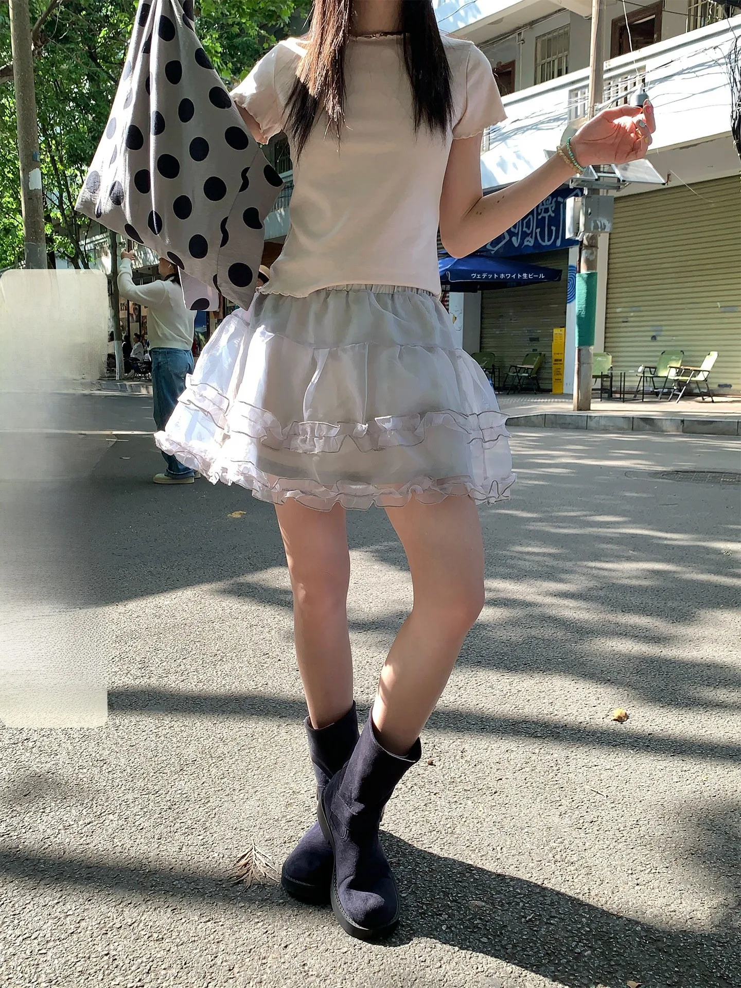 

Новая женская юбка Hollyii в корейском стиле: художественная, свободная, деревянная, с кружевом, короткая, на резинке, весна-лето