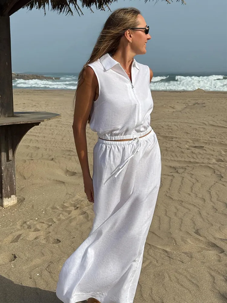 

BKLD Skirt Sets 2026 Summer Clothes For Women Sweet Temperament Vest Sleeveless Tops And Bud Skirts Two Piece Sets Outfits