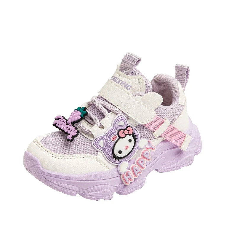 Kuromi Girls Sports Shoes Mesh Breathable New Princess Style Kids Running Sneakers, Cute Seasonal Children's Footwear Collection