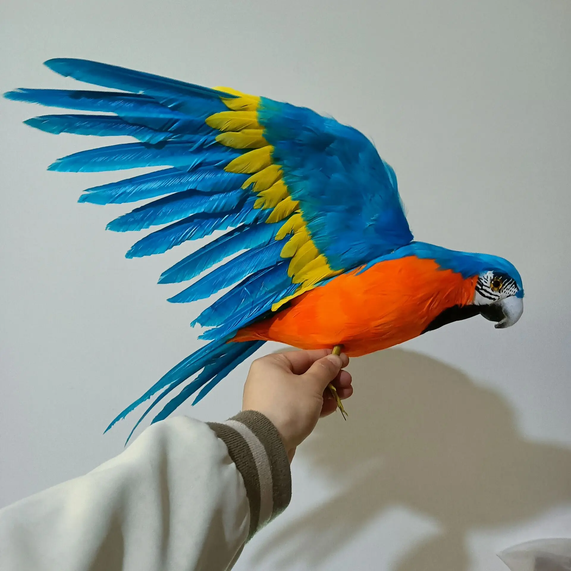 

big simulation foam and feathers wings blue parrot model toy gift about 45x60cm h2703