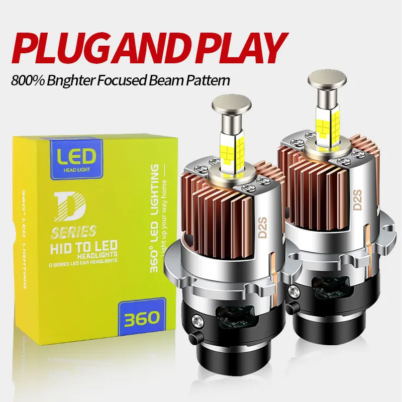 2Pcs D1S HID Led Headlights D3S Canbus Bulbs 16000LM CSP D4S D5S D2S D8S Led 70W Super Bright D1R D2R D3R D4R D Series Car Bulbs