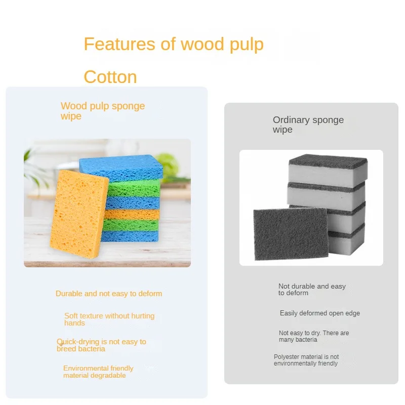 Natural Wood Pulp Cotton Cloth For Dishwashing Sponge For Dishwashing Pot For Dishwashing Kitchen Detergent For Cleaning Cloth