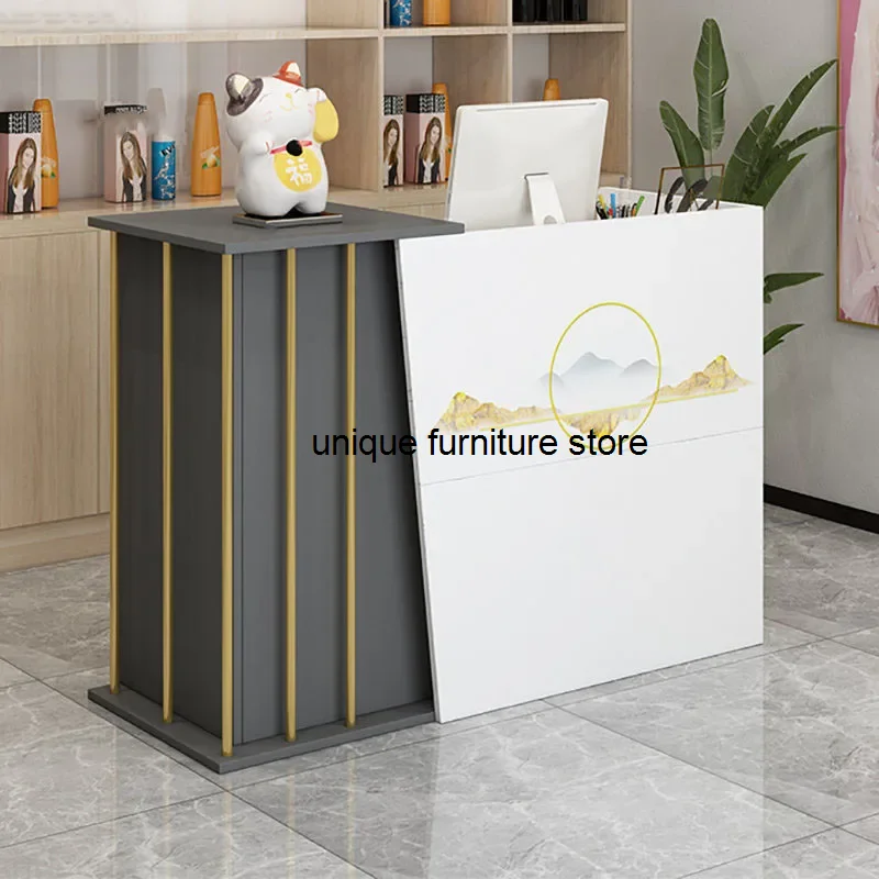 Modern wood Reception Desks Simple Supermarket Cashier Hotel Small Reception desk Beauty Salon Clothing Store checkout counter Z