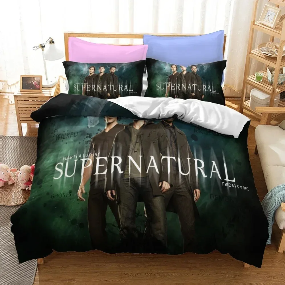 

Popular TV Show Supernatural 3D NEW Duvet Cover Pillowcase Bedding Set Adult Boy Bedroom Decoration Children Single Double Large