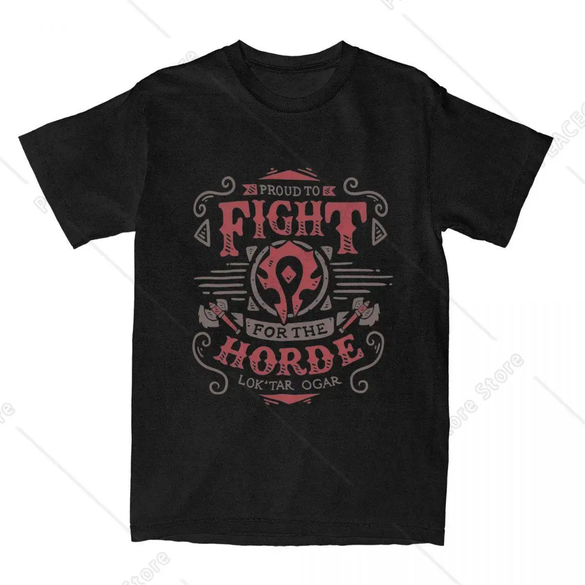 

Fight For The Horde T-Shirt Beach World Of Warcraft Y2k Retro T Shirts Cotton Fashion Tee Shirt For Men Short-Sleeve Print Tees