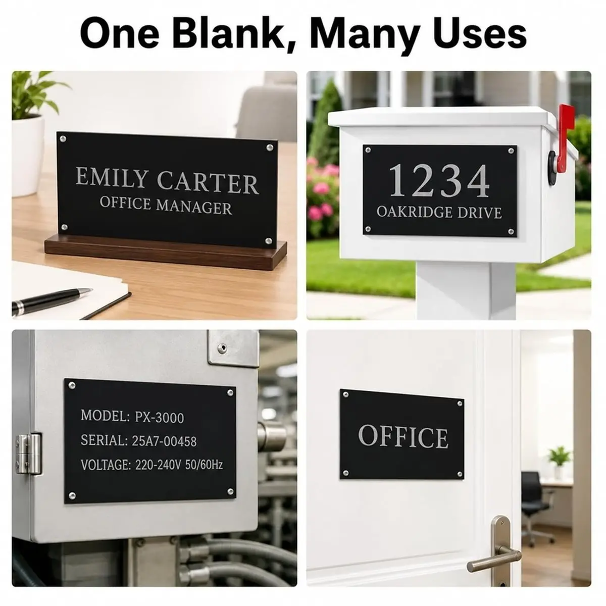 10 Pack 4x6 Inch Black Anodized Aluminum Sheets with Pre Drilled Holes ,for Nameplates Signs DIY Crafts Custom Marking