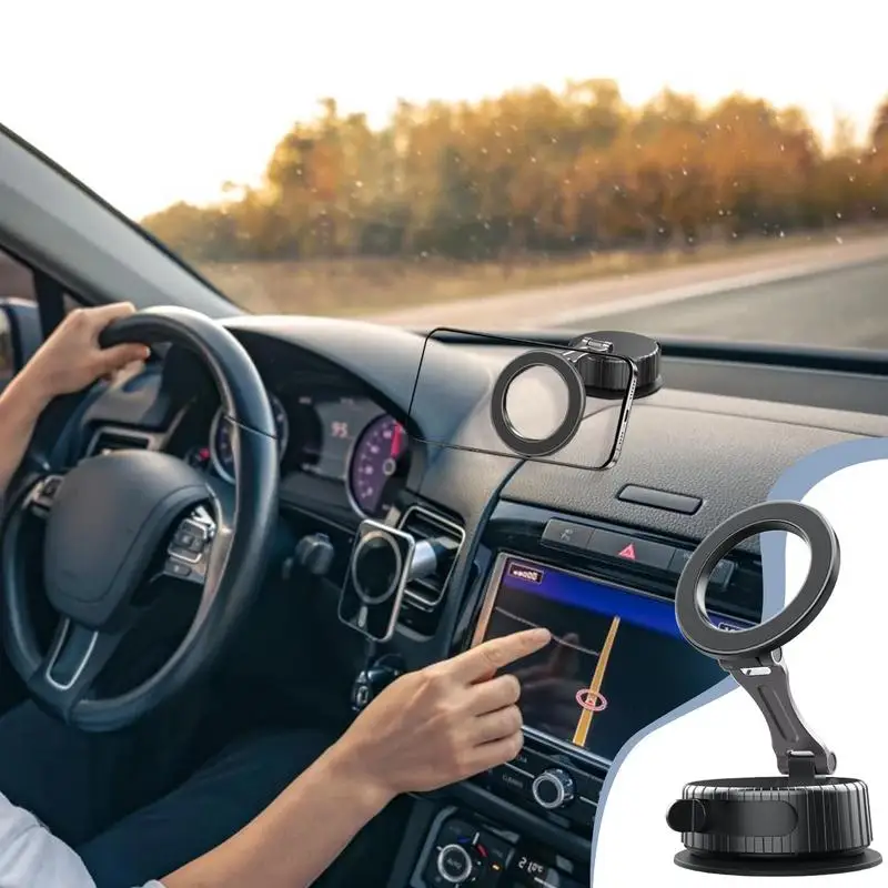 Magnetic Vacuum Phone Holder 360 Degree Rotation Foldable Phone Stand Car Mount Automobile Cradles Vehicle Accessories For Most