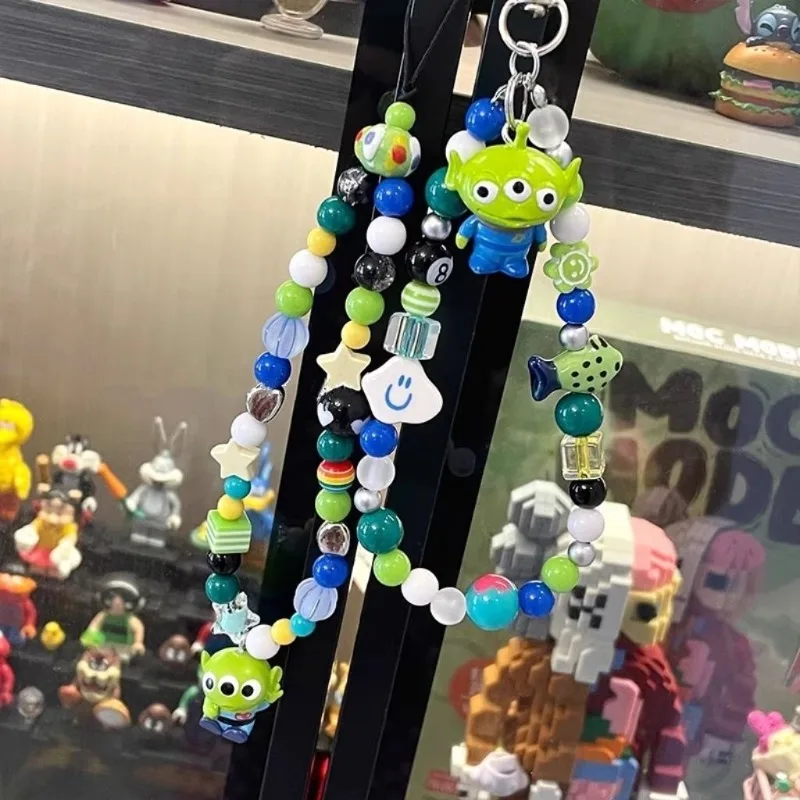 Disney Alien Phone Lanyard Strap Backpack Pendant Cartoon KeyChain Phone Case Charm Chain Women Wrist Strap Lanyard Jewelry Gift