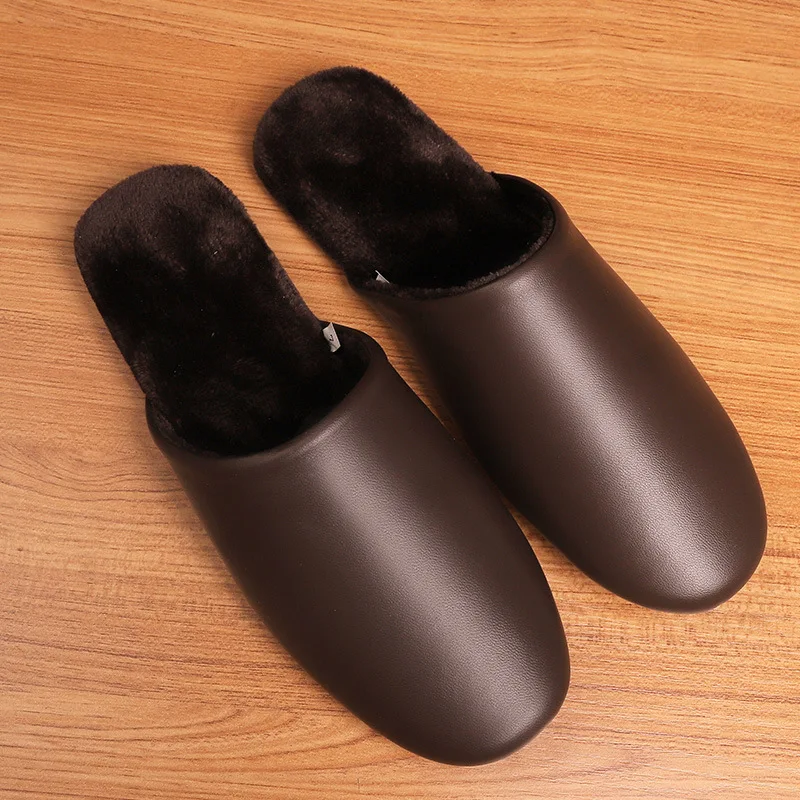 Sheep Leather Slipper Womens Plush Slide Winter House Shoes Leisure Scuff